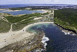 Aerial view of Boat Harbour Beach, looking north