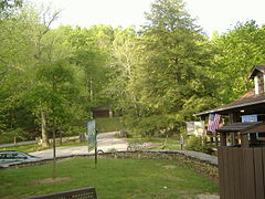 View of Saltpeter Cave from Visitor Center