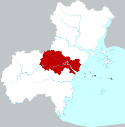 Location of Rui'an in Wenzhou