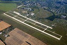 Aerial view of Chuhuiv air base.