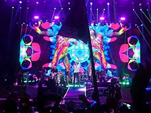 Coldplay performing at Glastonbury 2016