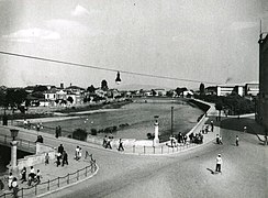 The main river running through the centre of Skopje, c. 1950
