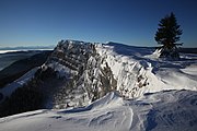 La falaise et le sommet du Mont d'Or.