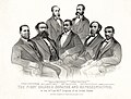 Image 20First Colored Senator and Representatives: Sen. Hiram Revels (R-MS), Rep. Benjamin Turner (R-AL), Robert DeLarge (R-SC), Josiah Walls (R-FL), Jefferson Long (R-GA), Joseph Rainey and Robert B. Elliott (R-SC), 1872 (from Civil rights movement (1865–1896))