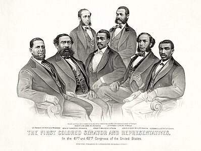 The First Colored Senator And Representatives at African Americans in the United States Congress, by Currier and Ives (edited by Adam Cuerden)