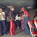 Image 97Flared jeans and trousers were popular with both sexes as can be seen at this East German disco party in 1977. In the socialist part of Germany (until 1990), the government regarded western influences on cultural life of their population very critical, but factually tolerated them in many fields. (from 1970s in fashion)