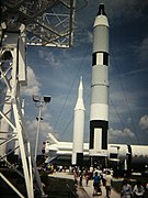 Gemini-Titan II mockup, created from two Titan I first stages, at KSC Rocket Garden.