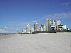 Vue de Surfers Paradise sur la Gold Coast.