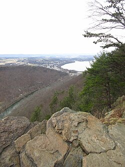Hawk Rock, a popular overlook accessed via the Appalachian Trail, is located in the township.