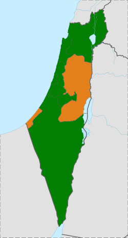 Map indicating locations of Israel and State of Palestine