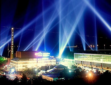 Use of searchlights at the Luminato arts festival in Toronto