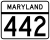 Maryland Route 442 marker