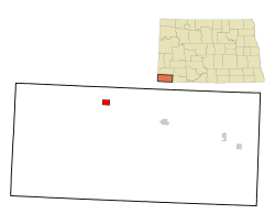 Location of Rhame, North Dakota