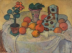 Still Life with Oranges and Stoneware Dog (1906–07)