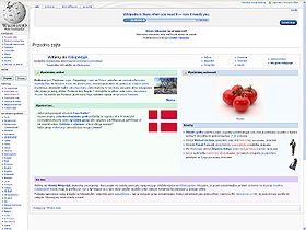 Halaman utama Wikipedia bahasa Silesia (06.12.2009).