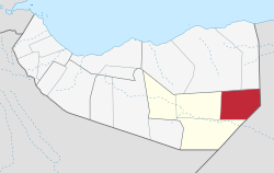 Location of Taleh district within Sool, Somaliland