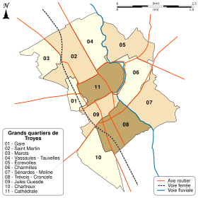 Géolocalisation sur la carte : Troyes/France/Aube