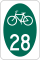 New York State Bicycle Route 28 marker