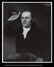 Photograph of James Peale's portrait of William Staughton. Courtesy of the University Archives, The George Washington University