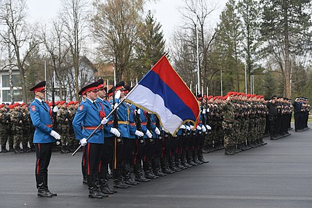 Поздрав припадника Министарства унутрашњих послова Републике Српске током прославе Дана Полиције Републике Српске 2019. године у Центру за обуку у Залужанима