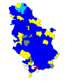 Leading candidate by municipality (first round)