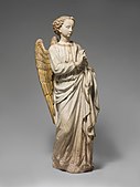 Italian Gothic angel of the annunciation, circa 1430–1440, Istrian limestone, gesso and gilt, 95.3 x 37.5 cm, Metropolitan Museum of Art