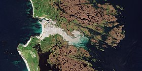 Фотосъёмка района пролива спутником Sentinel-2A летом 2018 года