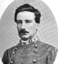 Old picture of a Confederate American Civil War officer with a mustache