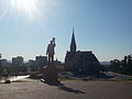 Ansicht (2014) des historischen Standorts des Reiterdenkmals (jetzt mit Statue von Sam Nujoma)