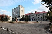 Square in front of the car repair plant