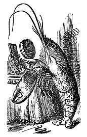 Lewis Carroll's lobster, drawn by Sir John Tenniel, 1869