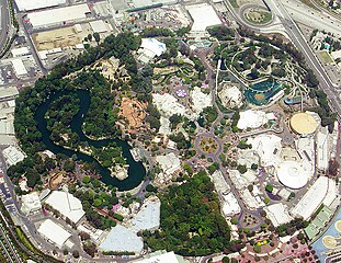 Aerial view of Disneyland in 2004
