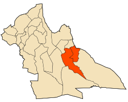 Map of Laghouat Province highlighting Ksar El Hirane District