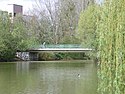 A bridge on the lake in Fennpfuhlpark