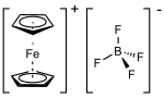 Formula di struttura del tetrafluoroborato di ferrocenio