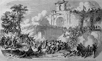 The Siege of Saigon in 1859 by Franco-Spanish forces.