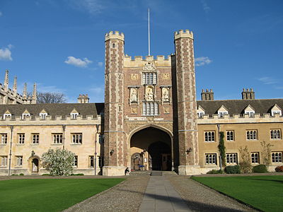 The Great Gate of Trinity College, Cambridge, an example of a Tudor Arch or Four-centred arch