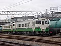 The former JR East KiHa 40 is scheduled to be transferred to Kominato Railway is detained at Soga Station.