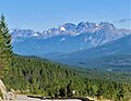 Distant view looking north at Mt. Verendrye (center)