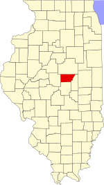 Map of Illinois highlighting DeWitt County