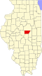 State map highlighting DeWitt County