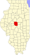 State map highlighting Logan County