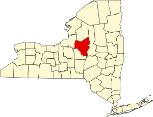 Map of New York highlighting Oneida County
