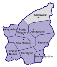 Localização de Serravalle em San Marino