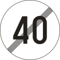 End of 40 km/h speed limit