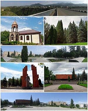 از بالا چپ: نمایی Panoramic از استپاناوان Surp Sarkis Church • Stepanavan Dendropark Downtown Stepanavan بنیای یادبود استپان شاهومیان • موزه استپان شاهومیان میدان مرکزی استپاناوان