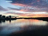 Sunset on the Parramatta River seen from John Whitton Bridge, Meadowbank