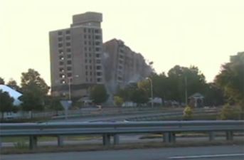 June 2006 demolition of the 12-story Tencza Apartment building in Arlington, Virginia. (See video)