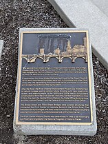 Plaque commemorating the civic center, bridges, and related riverfront improvements