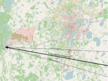 The meteor's path relative to ground